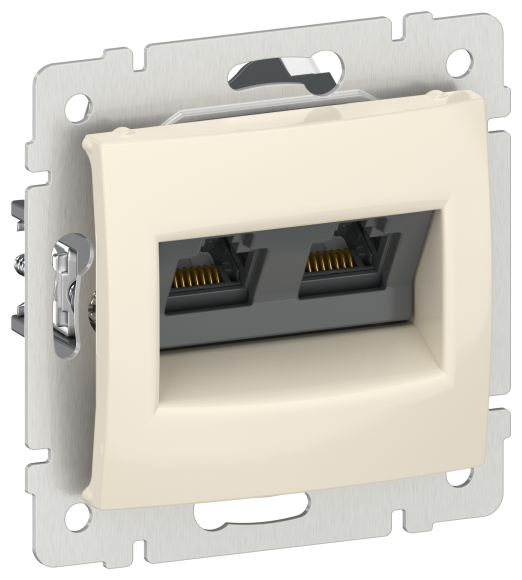 IEK IEKVALENA Розетка компьютерная двойная RJ45 категория 5Е UTP 6956261 слоновая кость IEK