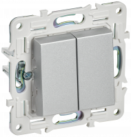 SKANDY Выключатель 2-клавишный перекрестный 10А SK-V06S серебряный , SK-V23-0-10-K23