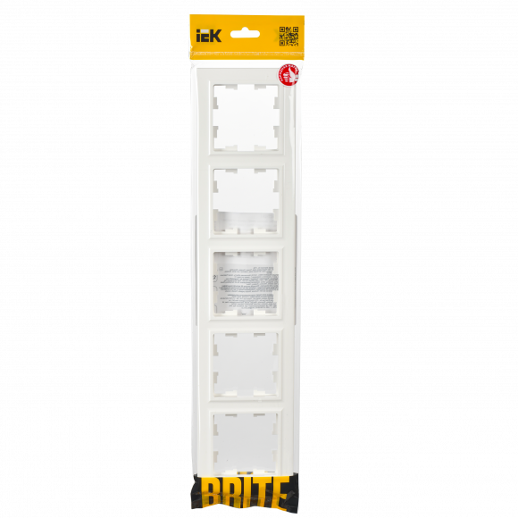 IEK BRITE Рамка 5-местная РУ-5-БрБ белый , BR-M52-K01
