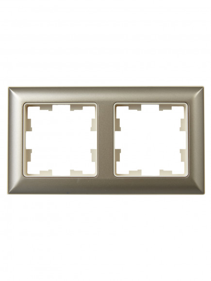 IEK BRITE Рамка 2-местная РУ-2-Бр бежевый/шампань , BR-M22-12-3-K10