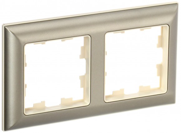 IEK BRITE Рамка 2-местная РУ-2-Бр бежевый/шампань IEK, BR-M22-12-3-K10
