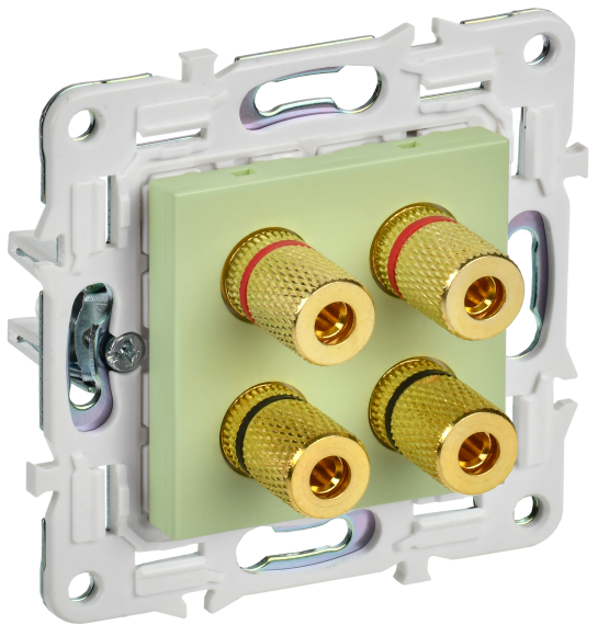 IEK SKANDY Аудиорозетка 4-местная SK-A01G мятный , SK-S40-K06