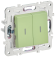 IEK SKANDY Выключатель 2-клавишный проходной с индикацией 10А SK-V10G мятный , SK-V22-1-10-K06