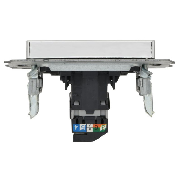 IEK BRITE Розетка компьютерная RJ45 кат.5E РК10-БрГН металл хром/никель IEK, BR-K10-1-M-K23