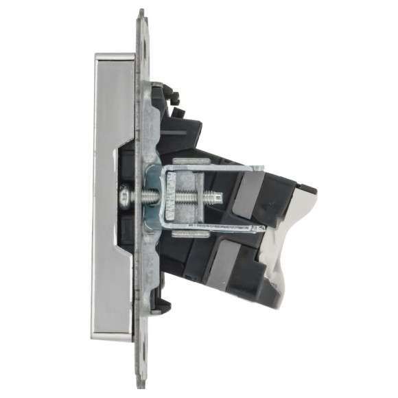 IEK BRITE Розетка компьютерная RJ45 кат.5E РК10-БрГН металл хром/никель IEK, BR-K10-1-M-K23