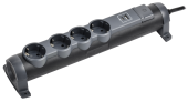 COMFORT Удлинитель У04К 4 места 2P+PE 1,5м 3х1,5мм2 16А USB A+C 20Вт черный IEK, 694616