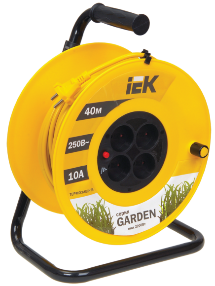 IEK GARDEN Катушка УК40 4 места без заземления с термозащитой 2х1,0мм2 40м IEK
