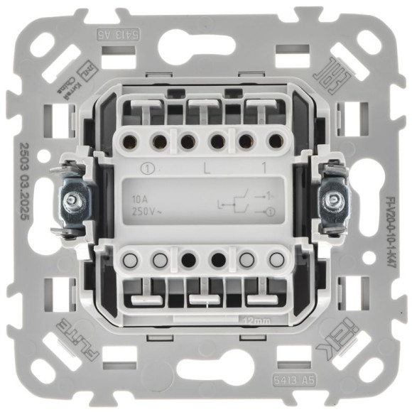 IEK FLITE Выключатель 2-клавишный 10А ВС12-1-0-ФлА алюминий IEK, FI-V20-0-10-1-K47