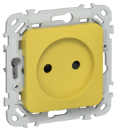 FLITE Розетка без заземления с защитными шторками 10А РСш01-0-ФлЖК желтый карри IEK, FI-R13-10-K44