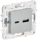 IEK SKANDY Розетка USB A+A 3,1А SK-R15S серебряный , SK-U21-D31-K23