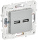 IEK SKANDY Розетка USB A+A 3,1А SK-R15S серебряный , SK-U21-D31-K23