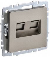 BRITE Розетка компьютерная двойная RJ45 кат.5E РК10-2-БрШ шампань , BR-K20-1-K37