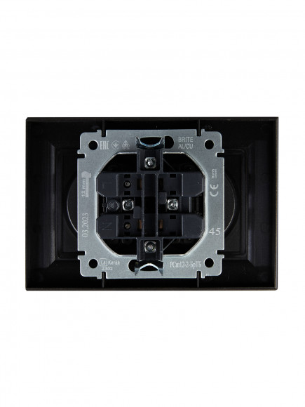 IEK BRITE Розетка 2-местная без заземления с защитными шторками 10А в сборе РСш12-2-БрТБ темная бронза , BR-R23-10-K45-F