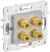 IEK SKANDY Аудиорозетка 4-местная SK-A01S серебряный , SK-S40-K23