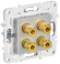 IEK SKANDY Аудиорозетка 4-местная SK-A01S серебряный , SK-S40-K23