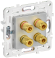 IEK SKANDY Аудиорозетка 4-местная SK-A01S серебряный , SK-S40-K23
