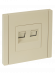 IEK FORTE&PIANO Розетка двойная RJ11+RJ45 кат.5E FP435 ваниль , FP-KT20-O-1-K10