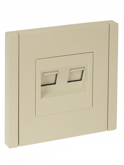 IEK FORTE&PIANO Розетка двойная RJ11+RJ45 кат.5E FP435 ваниль IEK, FP-KT20-O-1-K10