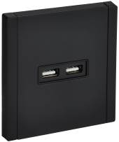 FORTE&PIANO Розетка USB A+A 3,1А FP149M металл черный IEK, FP-U21-D31-M-K02
