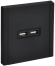 IEK FORTE&PIANO Розетка USB A+A 3,1А FP149M металл черный IEK, FP-U21-D31-M-K02