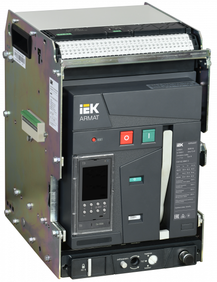 IEK ARMAT AR-A2N TD08 3P W HR/VR Выключатель автоматический воздушный 66кА расцепитель TD 800А 3P выдвижной с аксессуарами ~220-240В: реле отключения, реле включения, моторный привод IEK, AR-ACB-3VA-066-0800A-TDCF