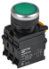 IEK Кнопка с подсветкой и фиксацией d=22мм 1NO+1NC зелёная MASTER IEK, MI-BT60-11TD-3-11-K06