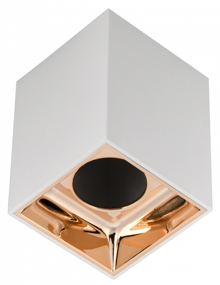 IEK LIGHTING Светильник 4112 накладной потолочный под лампу GU10 белый/золото пластик IEK, LT-UPB0-4112-GU10-1-K22
