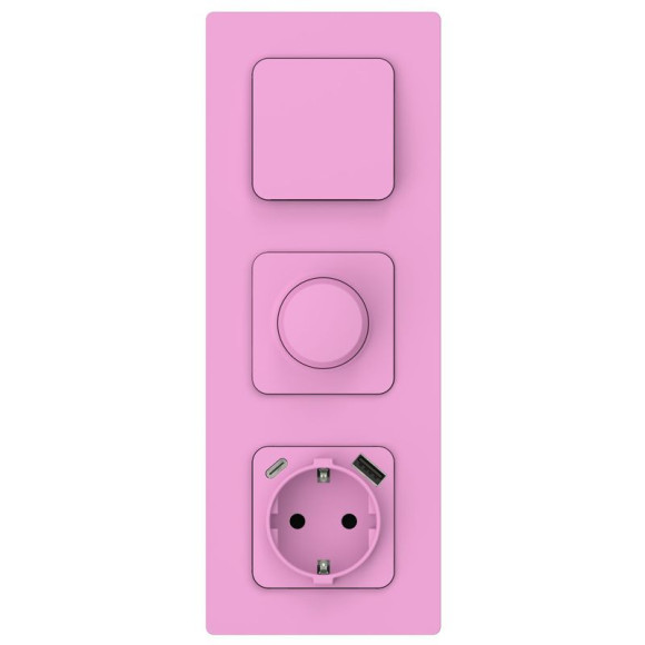 IEK FLITE Розетка 1-местная с заземлением с защитными шторками 16А с USB A+C 20Вт РСЮшс11-0-ФлПр пурпурный IEK, FI-R14-16-U22-020-K99