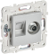 IEK SKANDY Розетка двойная TV+RJ45 кат.5E SK-A14S серебряный , SK-AK20-1-K23