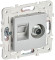 IEK SKANDY Розетка двойная TV+RJ45 кат.5E SK-A14S серебряный , SK-AK20-1-K23