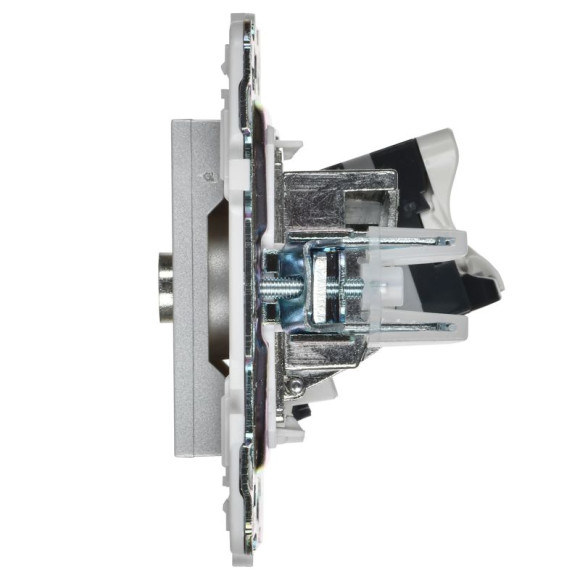 IEK SKANDY Розетка двойная TV+RJ45 кат.5E SK-A14S серебряный , SK-AK20-1-K23
