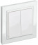 IEK BRITE Выключатель 2-клавишный 10А в сборе ВСР10-2-0-БрБ белый IEK, BR-V20-0-10-K01-F