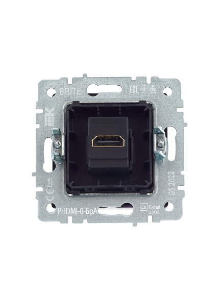 IEK BRITE Розетка HDMI РHDMI-0-БрА алюминий IEK, BR-H10-K47