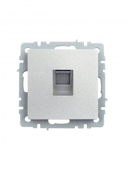 IEK BRITE Розетка компьютерная RJ45 кат.5E РК10-БрА алюминий , BR-K10-1-K47