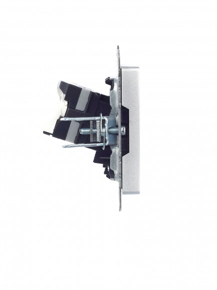 IEK BRITE Розетка компьютерная RJ45 кат.5E РК10-БрА алюминий , BR-K10-1-K47