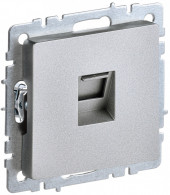 BRITE Розетка компьютерная RJ45 кат.5E РК10-БрА алюминий IEK, BR-K10-1-K47