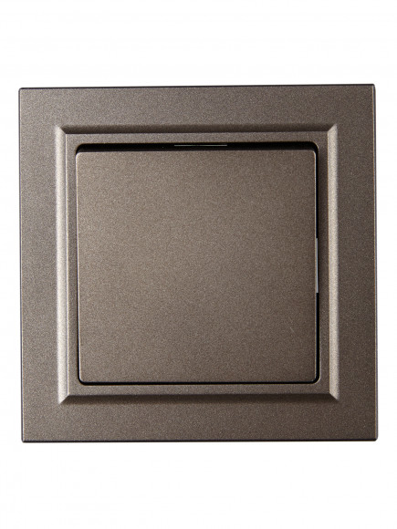 IEK BRITE Выключатель 1-клавишный 10А в сборе ВСР10-1-0-БрТБ темная бронза , BR-V10-0-10-K45-F