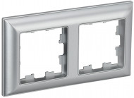 BRITE Рамка 2-местная РУ-2-Бр алюминий/алюминий , BR-M22-12-K47