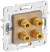 IEK SKANDY Аудиорозетка 4-местная SK-A01Sa песочный , SK-S40-K98