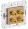 IEK SKANDY Аудиорозетка 4-местная SK-A01Sa песочный , SK-S40-K98