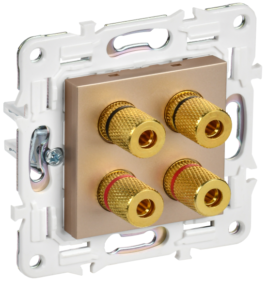 IEK SKANDY Аудиорозетка 4-местная SK-A01Sa песочный , SK-S40-K98