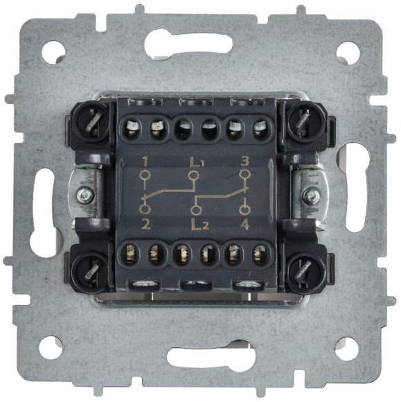 IEK BRITE Выключатель 2-клавишный проходной 10А ВС10-2-6-БрАБ арктический белый IEK, BR-V22-0-10-K91