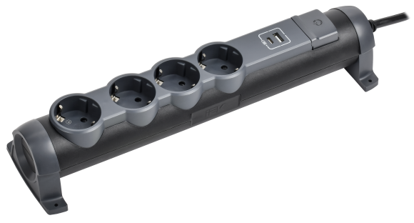 IEK COMFORT Удлинитель У04К 4 места 2P+PE 5м 3х1,5мм2 16А черный IEK, 694687 IEK COMFORT Удлинитель У04К 4 места 2P+PE 5м 3х1,5мм2 16А черный IEK, 694687