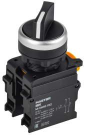 Переключатель на 2 положения 1NO+1NC чёрный MASTER IEK, MI-SW60-11X2-3-24-2-K02 Переключатель на 2 положения 1NO+1NC чёрный MASTER IEK, MI-SW60-11X2-3-24-2-K02