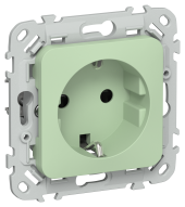 FLITE Розетка с заземлением с защитными шторками безвинтовое крепление 16А РСш11-1-ФлФ фисташковый IEK, FI-R14-16-1-K93