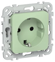 FLITE Розетка с заземлением с защитными шторками безвинтовое крепление 16А РСш11-1-ФлФ фисташковый IEK, FI-R14-16-1-K93