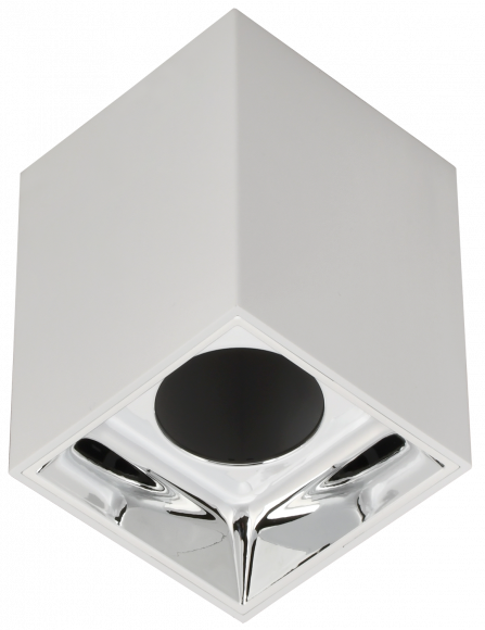 IEK LIGHTING Светильник 4112 накладной потолочный под лампу GU10 белый/хром пластик IEK, LT-UPB0-4112-GU10-1-K23