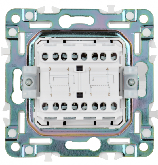 IEK SKANDY Выключатель 2-клавишный перекрестный 10А SK-V06Gr серый , SK-V23-0-10-K03