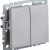 BRITE Выключатель 2-клавишный 10А ВС10-2-0-БрА алюминий IEK, BR-V20-0-10-K47