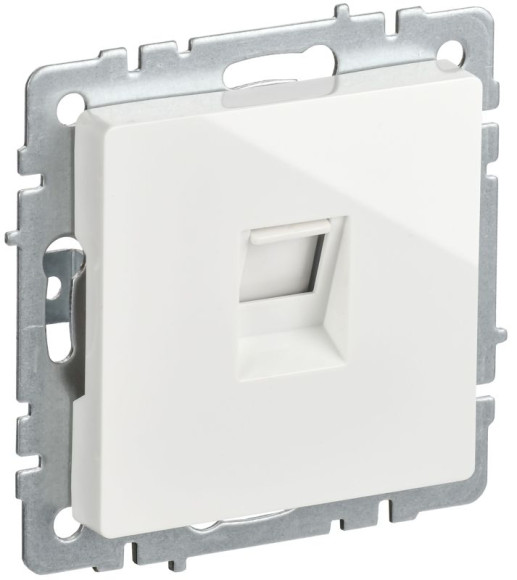 IEK BRITE Розетка компьютерная RJ45 кат.5E РК10-БрБ белый, BR-K10-1-K01-PRO